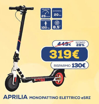 Euronics Aprilia Monopattino Elettrico eSRZ offerta