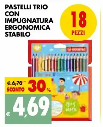 Tigros Stabilo Pastelli Trio Con Impugnatura Ergonomica 18 pezzi offerta
