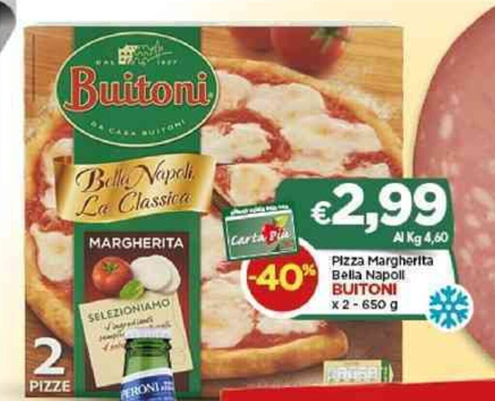 Buitoni Bella Napoli Pizza Margherita x 2 650 g offerta di Crai