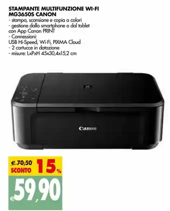 Canon Stampante Multifunzione Wi-Fi MG3650S
