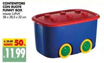Tigros Contenitore Con Ruote Funny Box 58 x 38,5 x 32 cm offerta