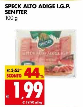 Tigros Senfter Speck Alto Adige I.G.P. 100 g offerta