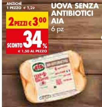Tigros AIA Uova Senza Antibiotici 6 pz offerta