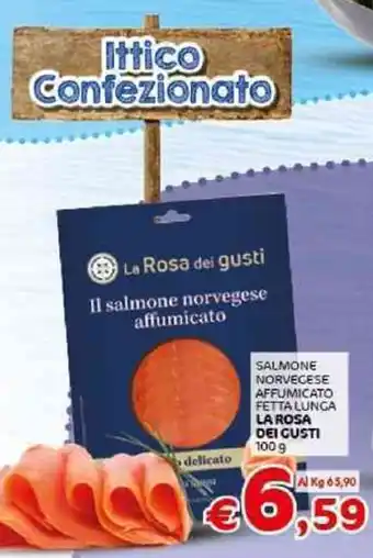 Crai La Rosa Dei Gusti Salmone Norvegese Affumicato Fetta Lunga 100 g offerta
