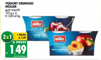 Tigros müller Yogurt Cremoso gusti assortiti 125 g x 2 2 pezzi offerta