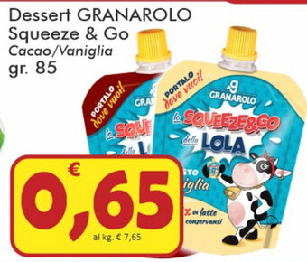 Paghi Poco Granarolo Dessert Squeeze & Go 85gr offerta