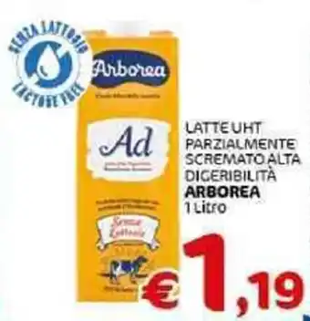 Crai Arborea Latte Uht Parzialmente Scremato Alta Digerbilità 1 Litro offerta