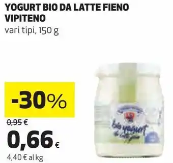 Ipercoop Yogurt bio da latte fino vipiteno offerta