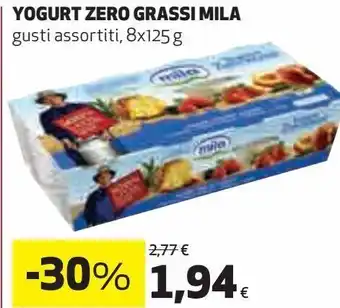 Ipercoop Yogurt zero grassi mila gusti assortiti offerta