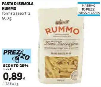 Ipercoop Pasta di semola rummo offerta
