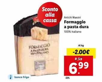 Lidl Formaggio a pasta dura al kg offerta