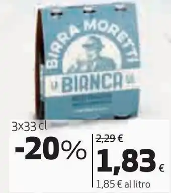 Ipercoop Birra moretti bianca offerta