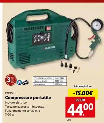 Lidl Compressore portatile offerta