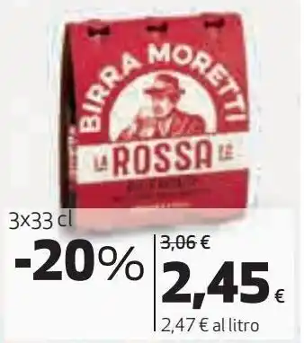 Ipercoop Birra moretti rossa offerta