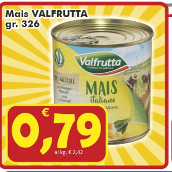 Paghi Poco Valfrutta Mais 326gr offerta