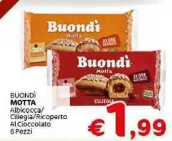 Crai Motta Buondì Albicocca/Ciliegia/Ricoperto Al Cioccolato 6 Pezzi offerta