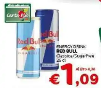 Crai Red Bull Energy Drink Classica/Sugarfree 25 cl offerta
