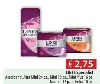 Acqua & Sapone Lines Specialist Assorbenti Ultra Mini/Mini/Normal offerta