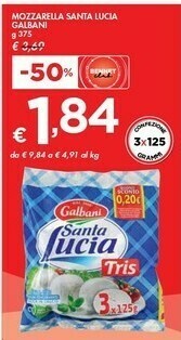 Bennet Galbani Mozzarella Santa Lucia 375 G(ml) offerta