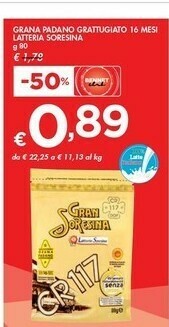 Bennet Latteria Soresina Grana Padano Grattugiato 16 Mesi offerta