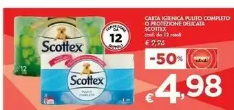 Bennet Scottex Carta Igienica Pulito Completo/ Protezione Delicata offerta
