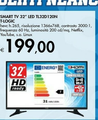 Bennet T-Logic Smart TV 32 LED Tl32d120n offerta