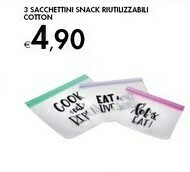 Bennet 3 Sacchettii Snack Riutiuzzabli Cotton offerta