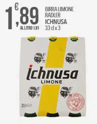 Ichnusa Birra Limone Radler 33 cl x 3