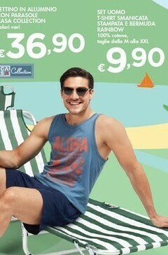 Set Uomo T-shirt Smanicata Stampata E Bermuda Rainbow