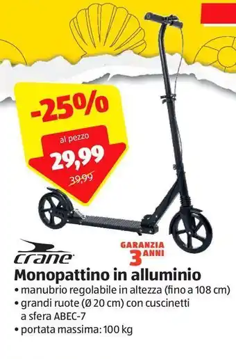 ALDI Monopattino in alluminio crane offerta