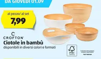 ALDI Ciotole in bambù crofton offerta