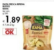 Bennet Rana Rustici Tortelloni Ricotta E Spinaci 250 G(ml) offerta