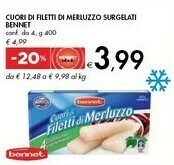 Bennet Bennet Cuori Di Filetti Di Merluzzo Surgelati offerta