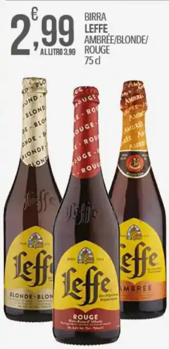 Leffe Birra Ambrée/Blonde/Rouge 75 cl