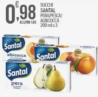 Iper Romagnolo Santal Succhi Pera/Pesca/Albicocca 200 ml x 3 offerta