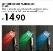 Bennet Soffione Doccia Multicolore 25 Led offerta