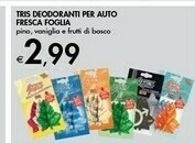 Bennet Fresca Foglia Tris Deodoranti Per Auto offerta