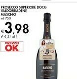 Bennet Cantine maschio Maschio Prosecco Superiore Docg Valdobbiadene offerta