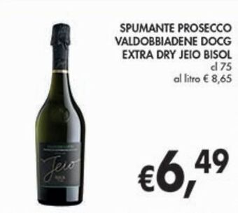 Spumante prosecco valdobbiadene docg extra dry jeio bisol