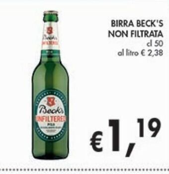 Supermercato Coal Birra beck's non filtrata offerta
