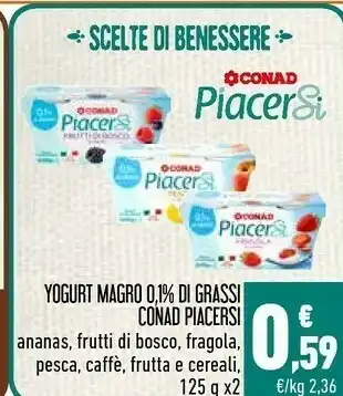 Conad Yogurt Magro 0,1% Di Grassi offerta