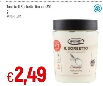 Tonitto Limone Primofiore Il Sorbetto 310 G(ml)