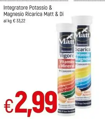 Famila Matt Integratore Potassio & Magnesio Ricarica offerta