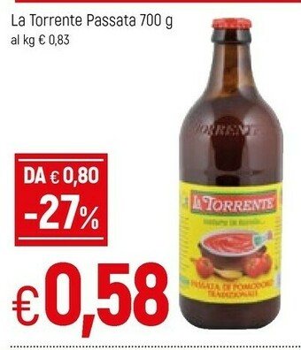 Famila La torrente La Torrente - Passata di Pomodoro Tradizionale 700 g(ml) offerta