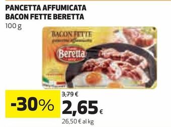 Ipercoop Pancetta affumicata bacon fette beretta offerta
