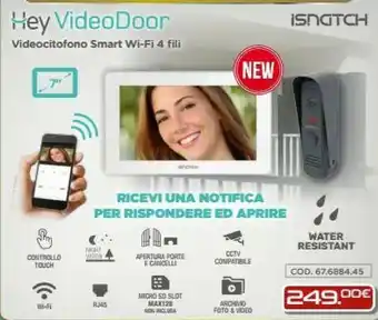 Gbc Isnatch Hey Videodoor Videocitofono Smart Wi-fi 4 Fili offerta