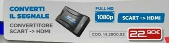 Gbc GBC Convertitore AV SCART / HDMI Convertitore Video Attivo 1080 X 720 Pixel offerta