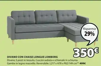JYSK Divano Con Chiase Longue Lomborg offerta