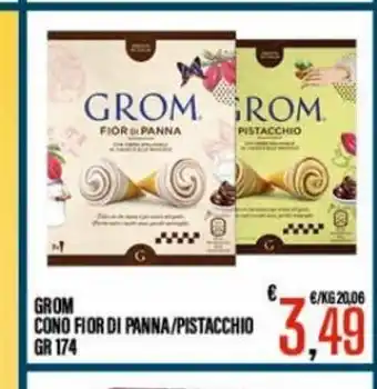 Grom Cono Fior Di Panna / Pistacchio 174 gr