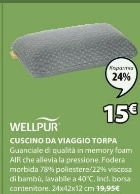 Wellpur Cuscino Da Viaggio Torpa